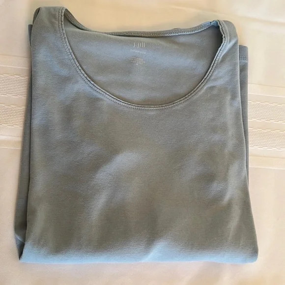 J.Jill perfect Pima Long Sleeve Tee - Powder Blue - Size Medium - Picture 3 of 4
